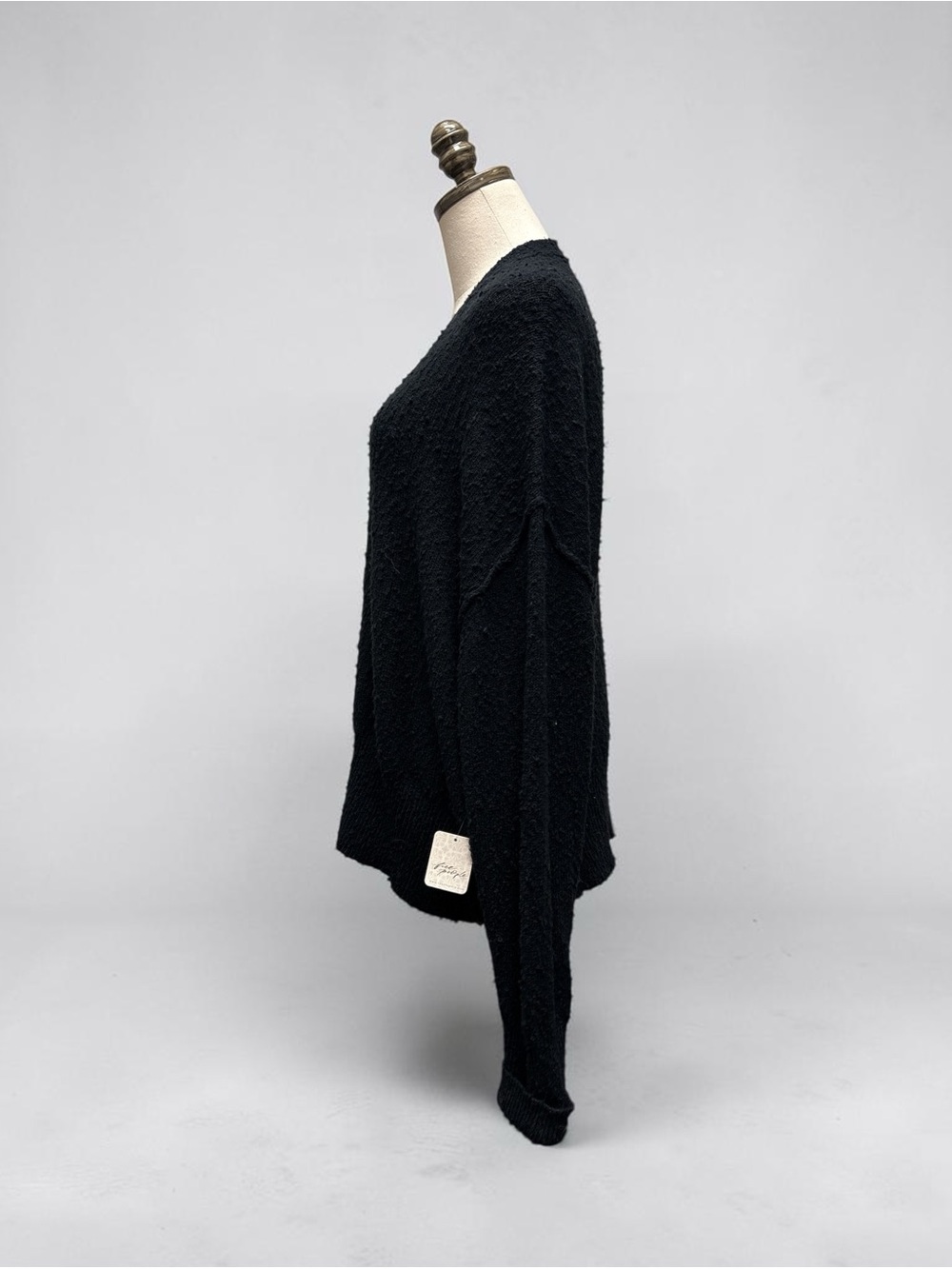 *NWT* Free People Black Textured V-Neck Button Cardigan - Picture 2 of 5